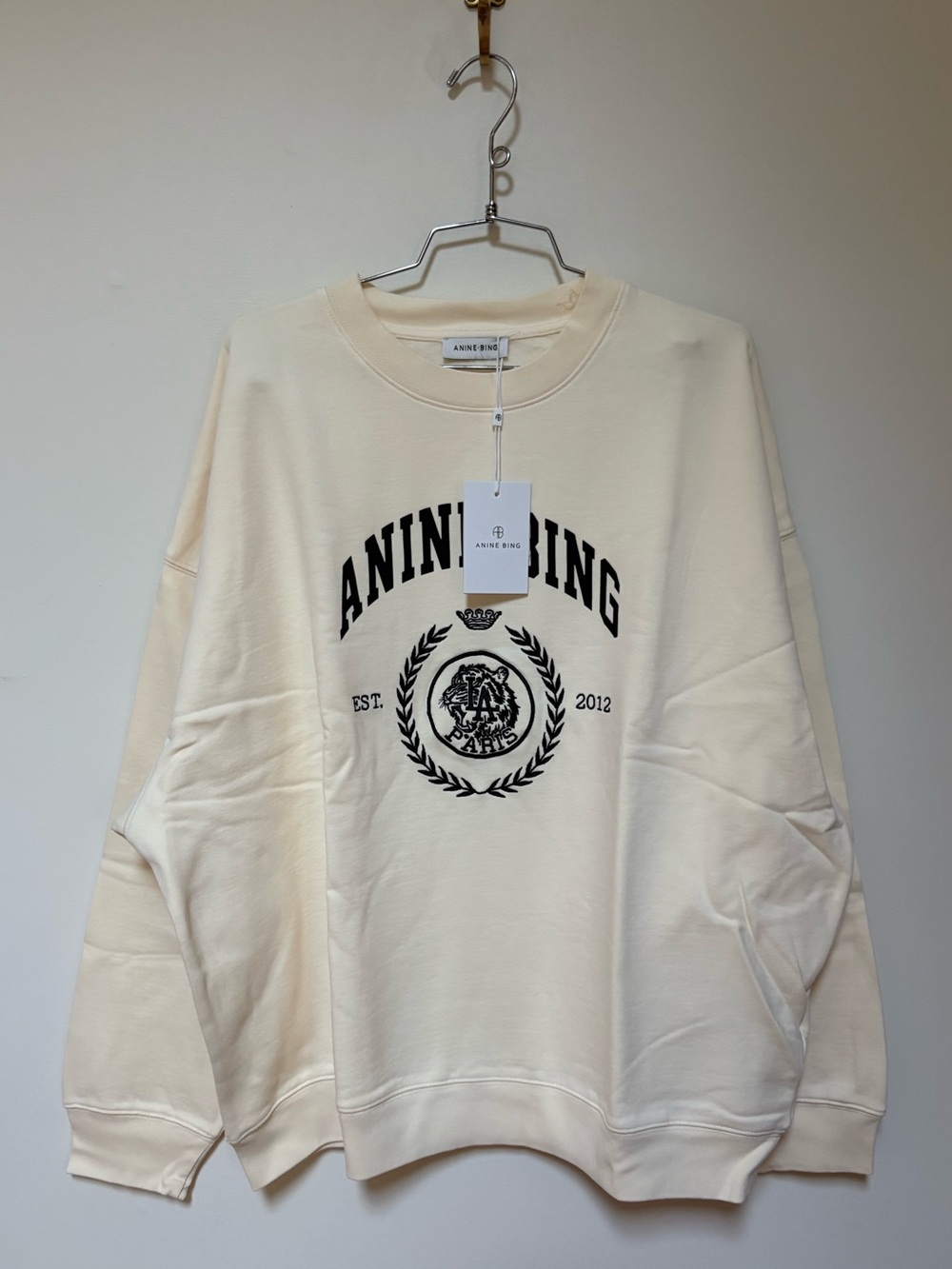 NWT Anine Bing Miles Collegiate Sweatshirt Size Large - Picture 6 of 16